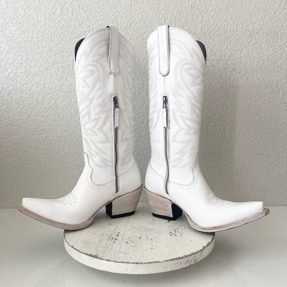 Lane MEGAN MORONEY Cowboy Boots Smokeshow Womens 9.5 White Western Cowgirl Tall - Picture 9 of 14